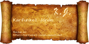Karfunkel Jónás névjegykártya